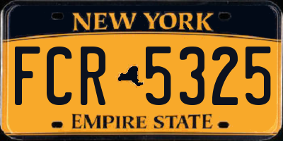 NY license plate FCR5325
