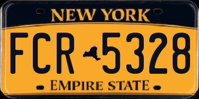NY license plate FCR5328