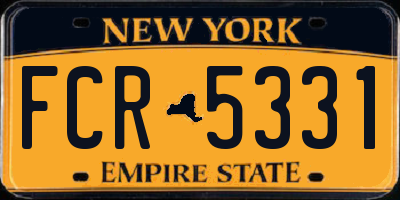 NY license plate FCR5331