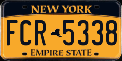 NY license plate FCR5338