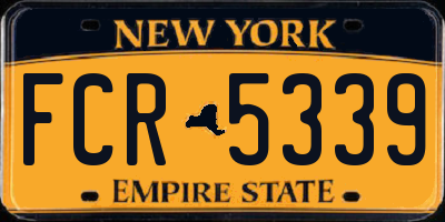 NY license plate FCR5339