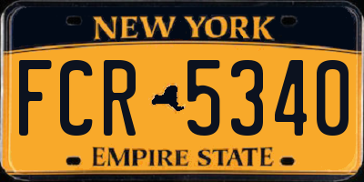 NY license plate FCR5340