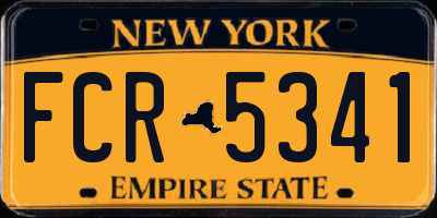 NY license plate FCR5341