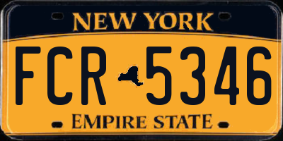 NY license plate FCR5346