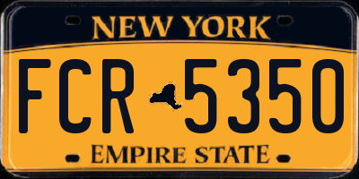 NY license plate FCR5350