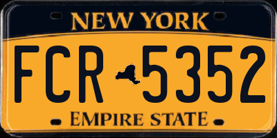 NY license plate FCR5352