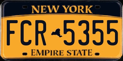 NY license plate FCR5355