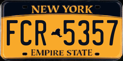 NY license plate FCR5357