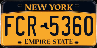 NY license plate FCR5360