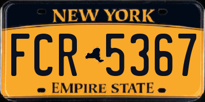 NY license plate FCR5367