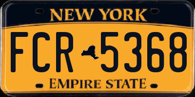 NY license plate FCR5368