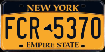 NY license plate FCR5370