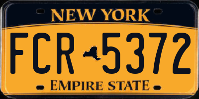 NY license plate FCR5372