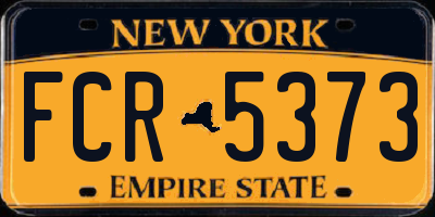 NY license plate FCR5373