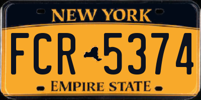 NY license plate FCR5374