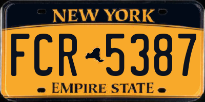 NY license plate FCR5387