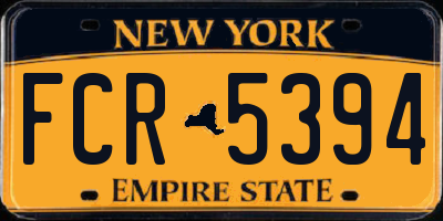 NY license plate FCR5394