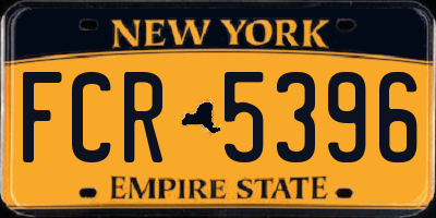 NY license plate FCR5396