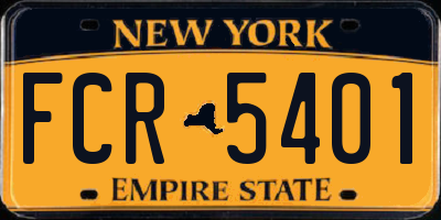 NY license plate FCR5401