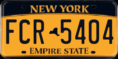 NY license plate FCR5404