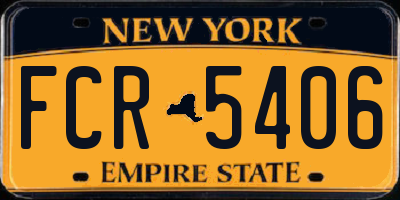 NY license plate FCR5406
