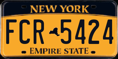 NY license plate FCR5424