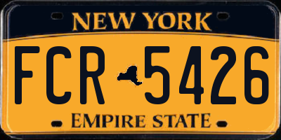 NY license plate FCR5426