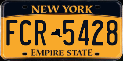 NY license plate FCR5428
