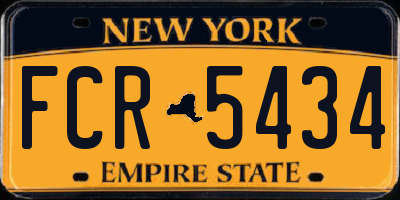 NY license plate FCR5434