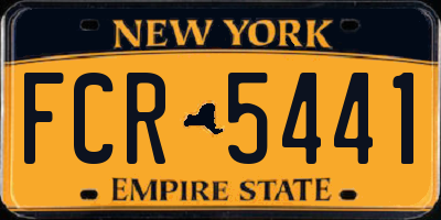 NY license plate FCR5441