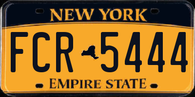NY license plate FCR5444