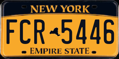 NY license plate FCR5446
