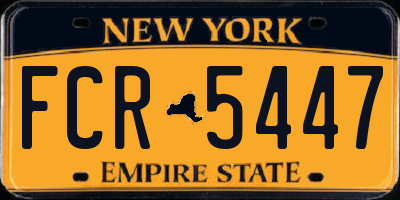 NY license plate FCR5447