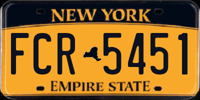 NY license plate FCR5451