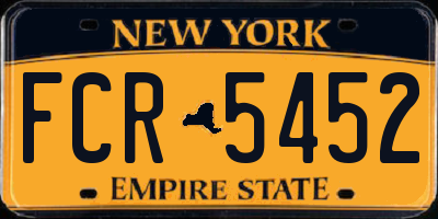 NY license plate FCR5452