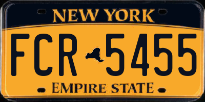 NY license plate FCR5455