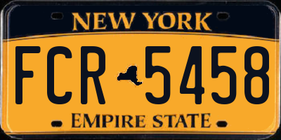 NY license plate FCR5458