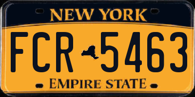 NY license plate FCR5463