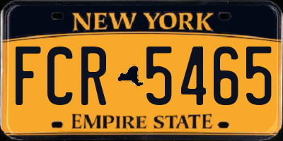 NY license plate FCR5465