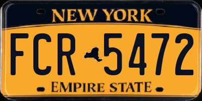 NY license plate FCR5472