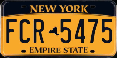 NY license plate FCR5475