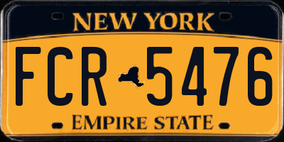 NY license plate FCR5476