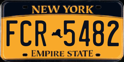 NY license plate FCR5482
