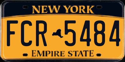 NY license plate FCR5484