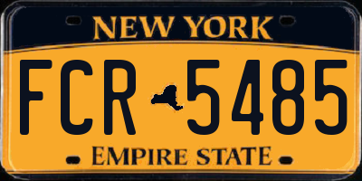 NY license plate FCR5485