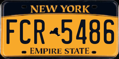 NY license plate FCR5486