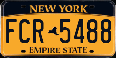 NY license plate FCR5488