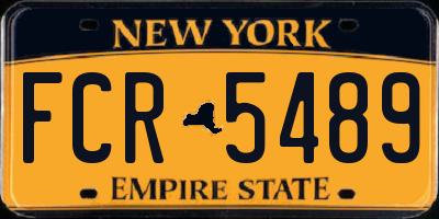 NY license plate FCR5489