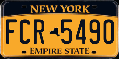 NY license plate FCR5490