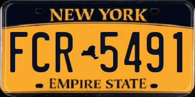 NY license plate FCR5491